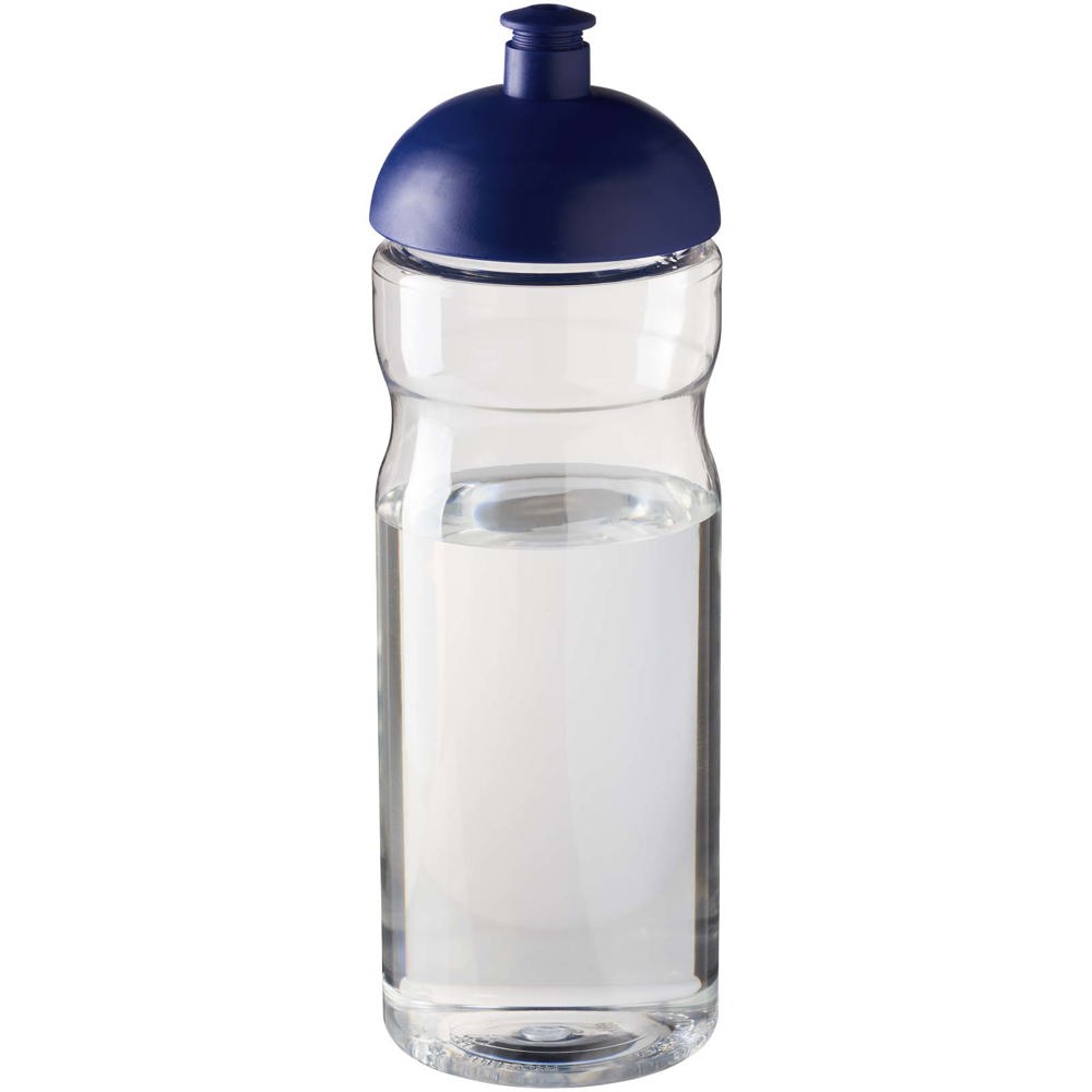 H2O Active® Eco Base 650 ml sportfles met koepeldeksel - met logo of onbedrukt bestellen - Transparent, Blauw