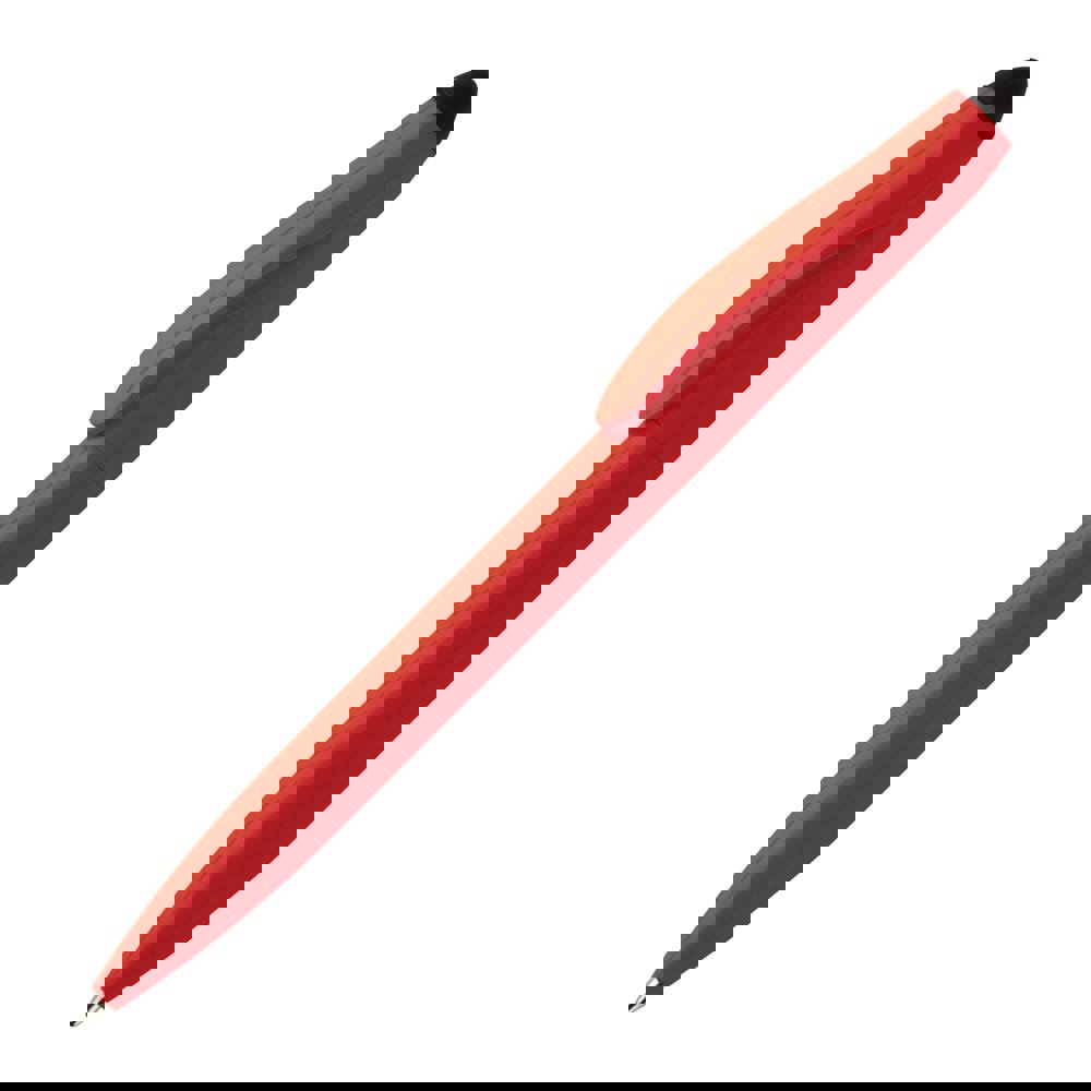Balpen Touchy stylus hardcolour - voor bedrijven en relatiegeschenken - Rood / Zwart