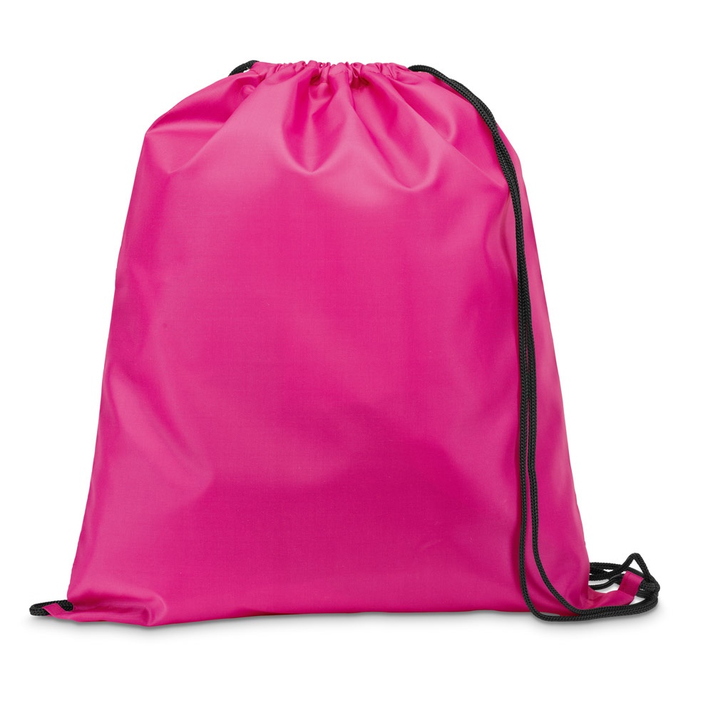 CARNABY. 210D rugzak met zwarte trekkoorden - kopen of bedrukken - Roze