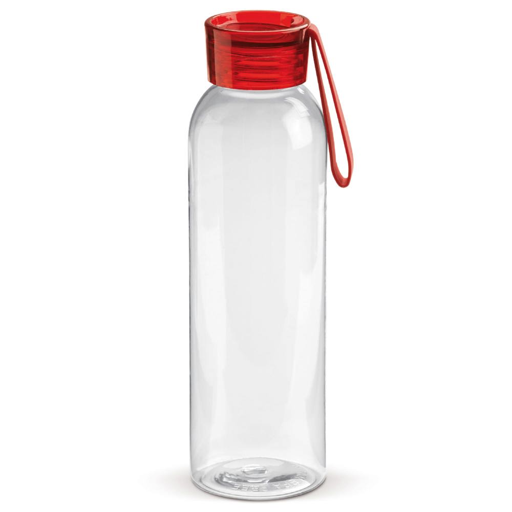 Waterfles Tritan 600ml - kopen of bedrukken - Transparant / Rood