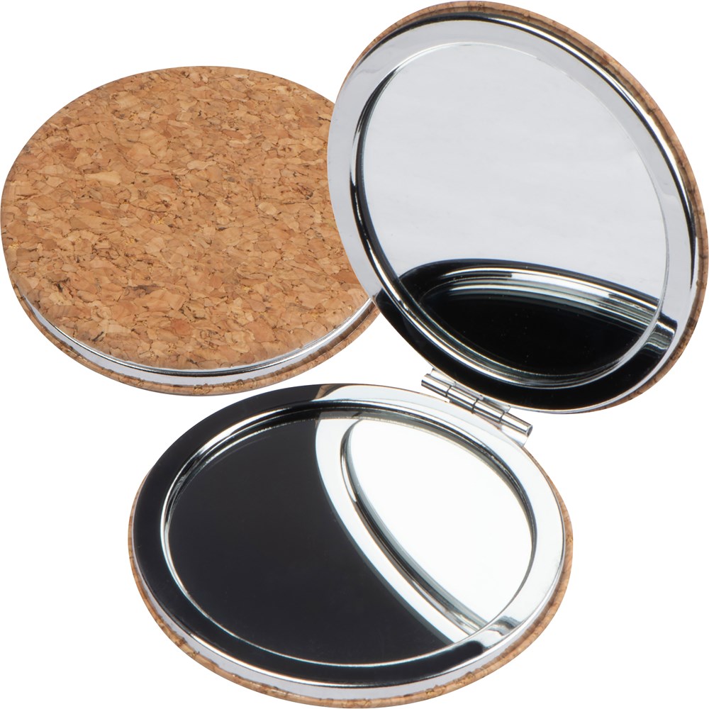 Make-up spiegeltje van kurk - bedrukt of onbedrukt verkrijgbaar