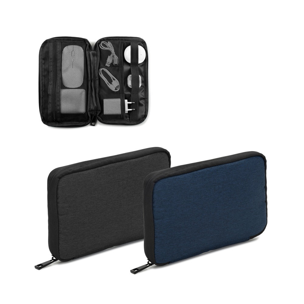 Newcastle BAG. Hoge dichtheid 600D gerecycled polyester organisatietas met ruim hoofdvak voor technische