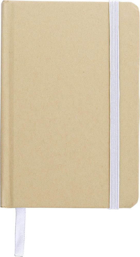 Gerecycled papieren notitieboek (A6) John - met logo of onbedrukt bestellen - Wit