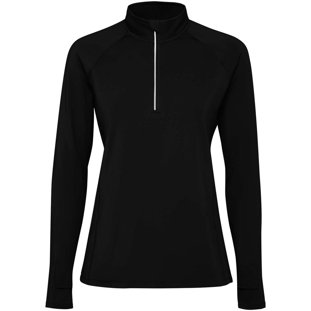 Estambul damessweater met lange mouwen en halve rits - voor bedrijven en relatiegeschenken - Zwart