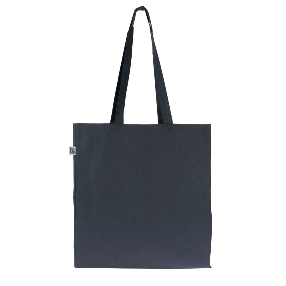 Fairtrade katoenen tas gekleurd lang 140g/m² 38x10x42cm