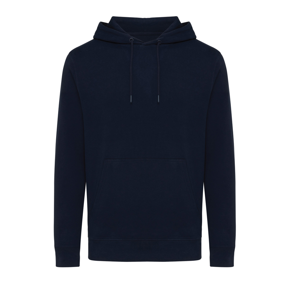 IQONIQ Rila lichtgewicht gerecycled katoen hoodie - bedrukt of onbedrukt verkrijgbaar - donkerblauw (± PMS 19-3923TCX)