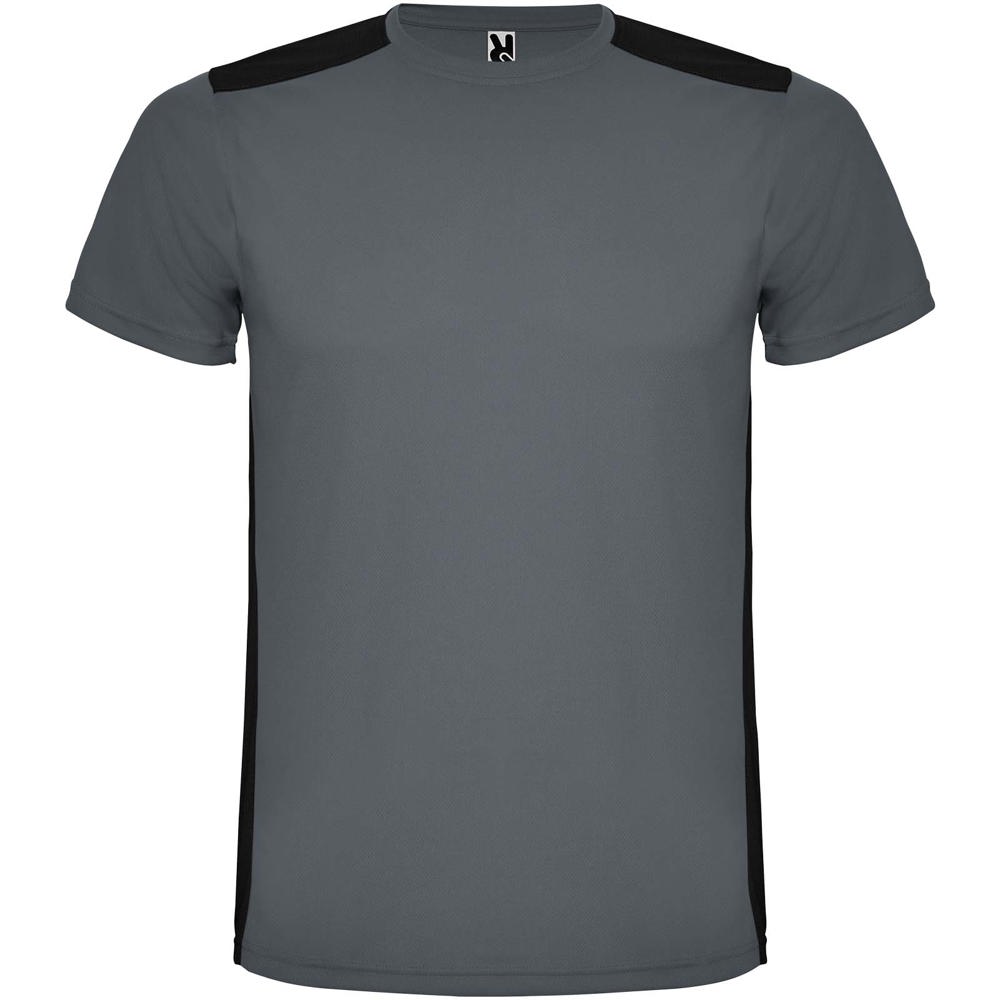 Detroit unisex sportshirt met korte mouwen - voor bedrijven en relatiegeschenken - Ebbenhout, Zwart