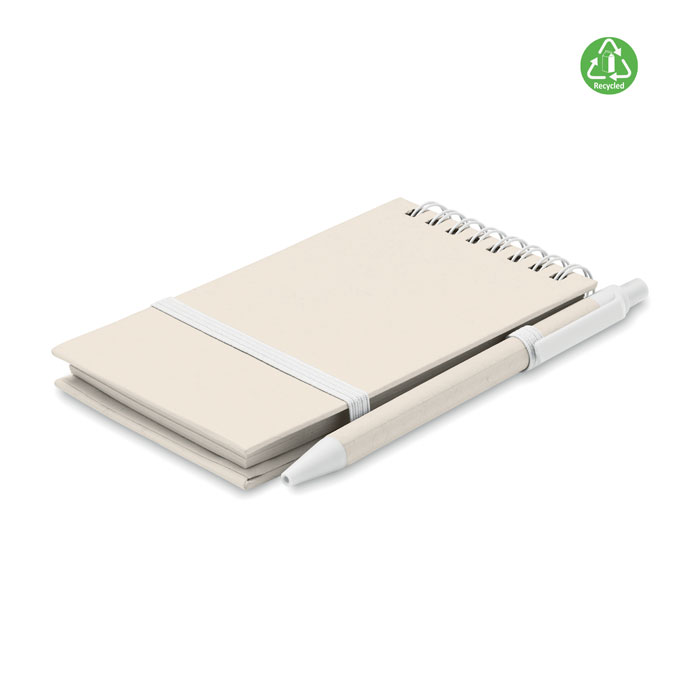 MITO SET - A6 Gerecycled karton notebook - kopen of bedrukken - Wit