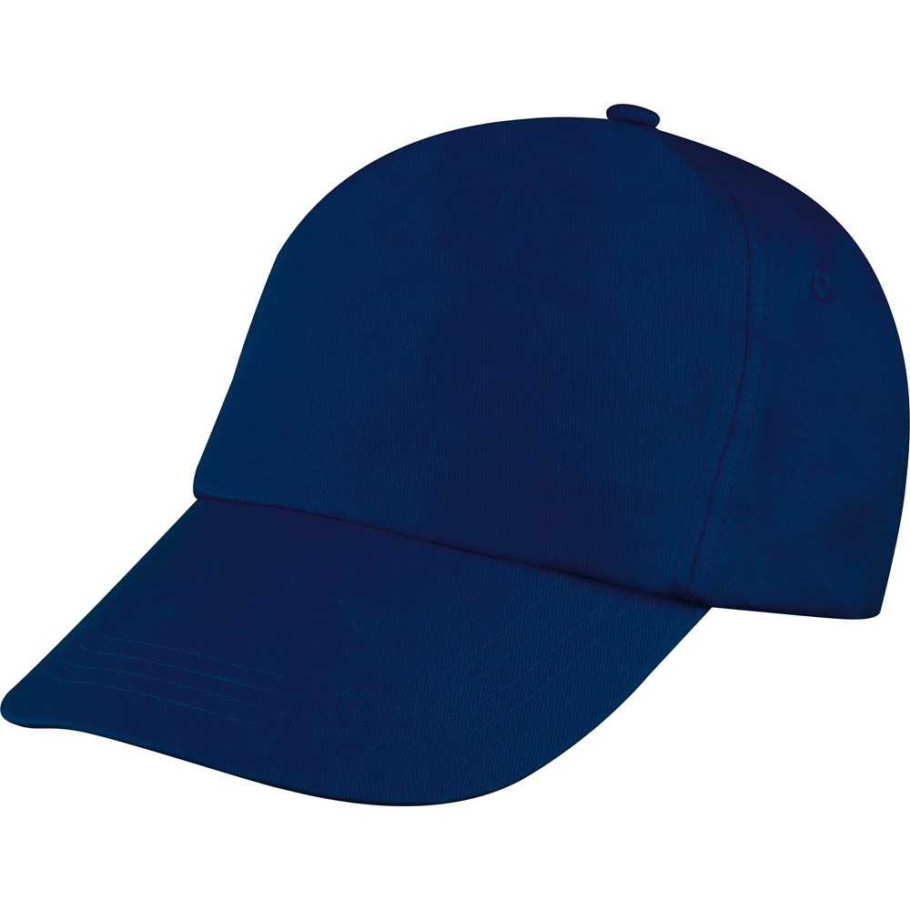 AZO-vrij katoenen baseball-cap, 5 panels - bedrukt of onbedrukt verkrijgbaar - Donkerblauw