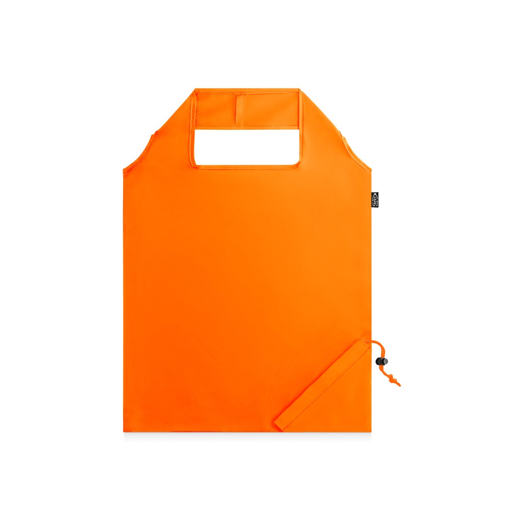 BEIRA. 190T gerecycled polyester (100% rPET) opvouwbare tas - bedrukt of onbedrukt verkrijgbaar - oranje