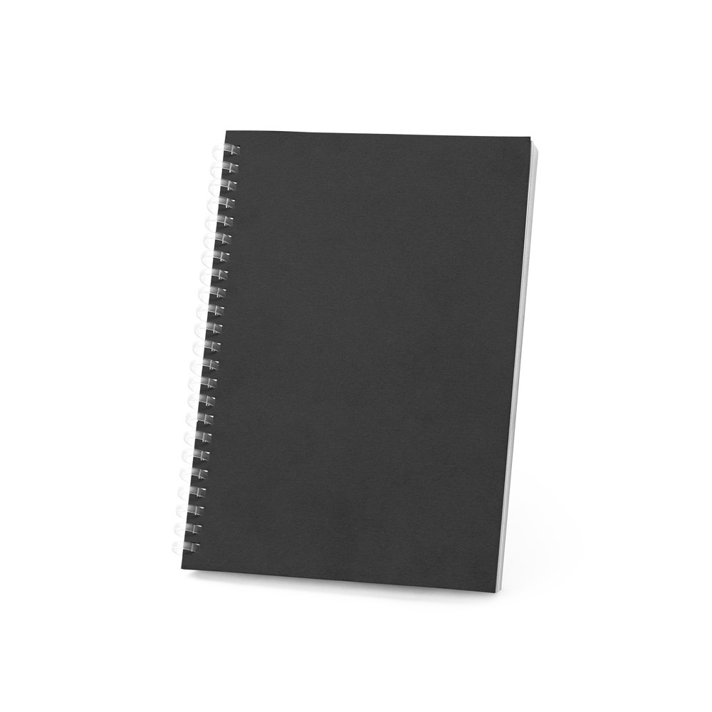 SCHILLER. A5 notitieblok met flexibele kaft, gemaakt van 100% gerecycled papier - kopen of bedrukken - Zwart