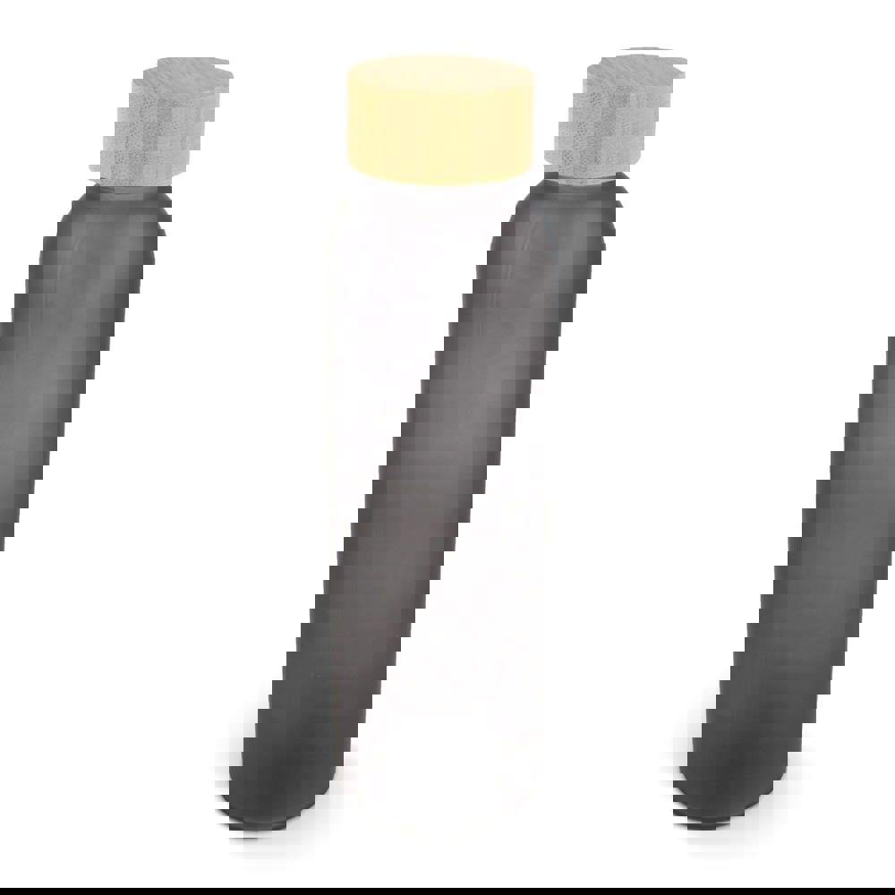 Waterfles glas & bamboe 500ml - bedrukt of onbedrukt verkrijgbaar - donker grijs