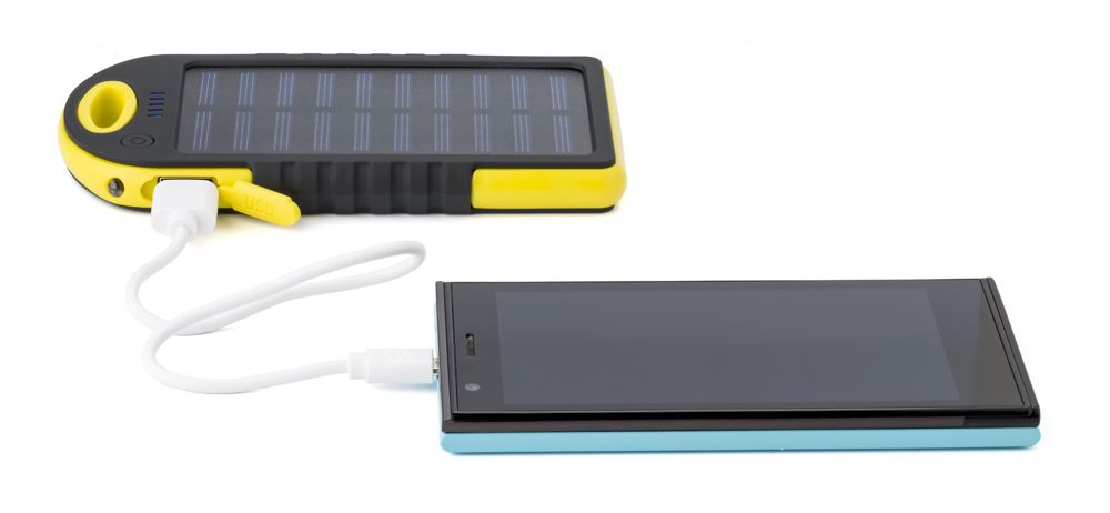 Rubberen ABS zonne-energie powerbank Arin