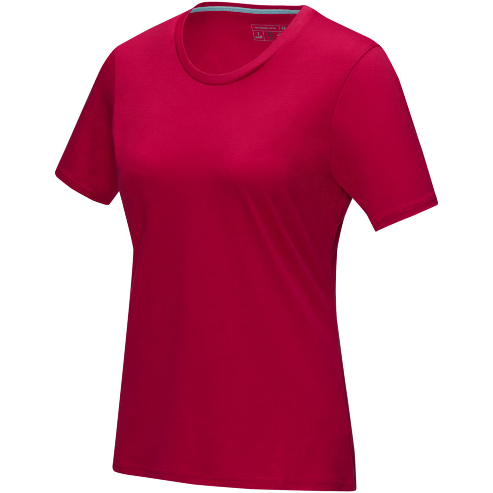 Azurite dames T-shirt met korte mouwen biologisch textiel - voor bedrijven en relatiegeschenken - rood