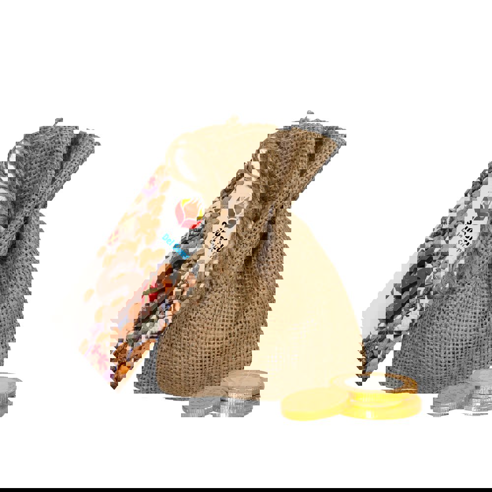 Jute zakje Chocolademunten - bedrukt of onbedrukt verkrijgbaar