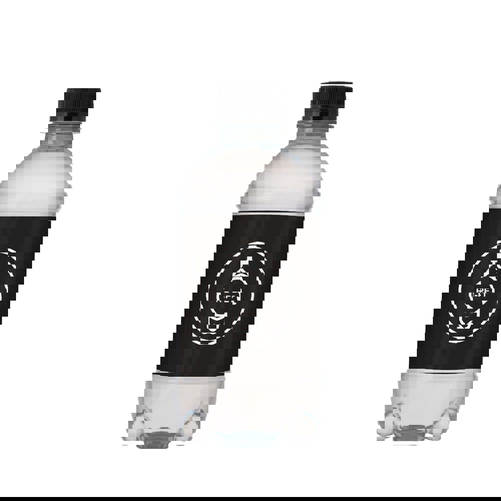 Bronwater 330 ml met draaidop - bedrukt of onbedrukt verkrijgbaar - Transparant/Zwart