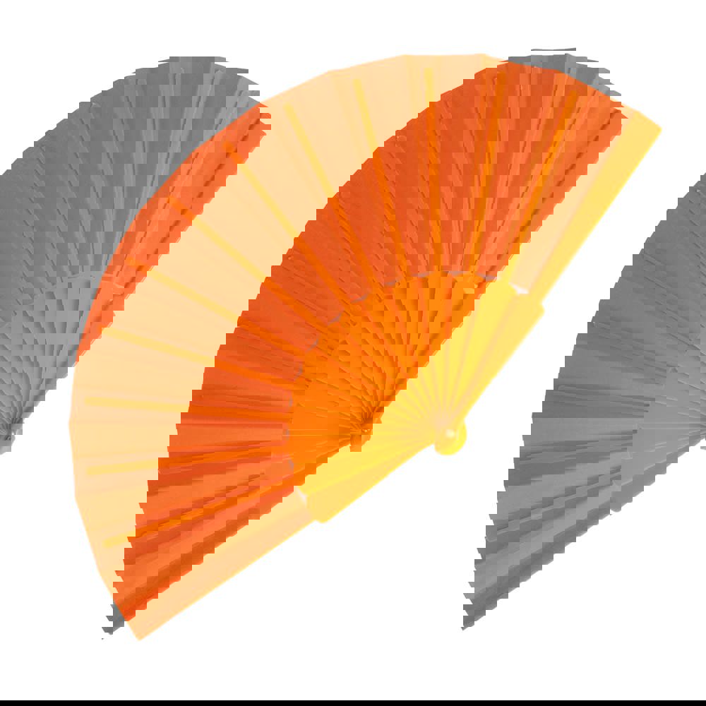 Waaier plastic & polyester - bedrukt of onbedrukt verkrijgbaar - Oranje