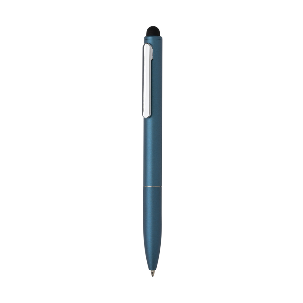 Kymi RCS-gecertificeerde gerecycled aluminium pen met stylus - bedrukt of onbedrukt verkrijgbaar - royal blue (± PMS 19-4050 TCX)