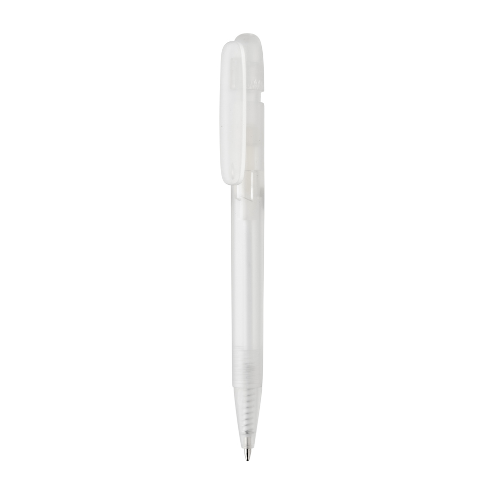 Devin GRS-gecertificeerde RABS-pen transparant - bedrukt of onbedrukt verkrijgbaar - wit (± PMS White)