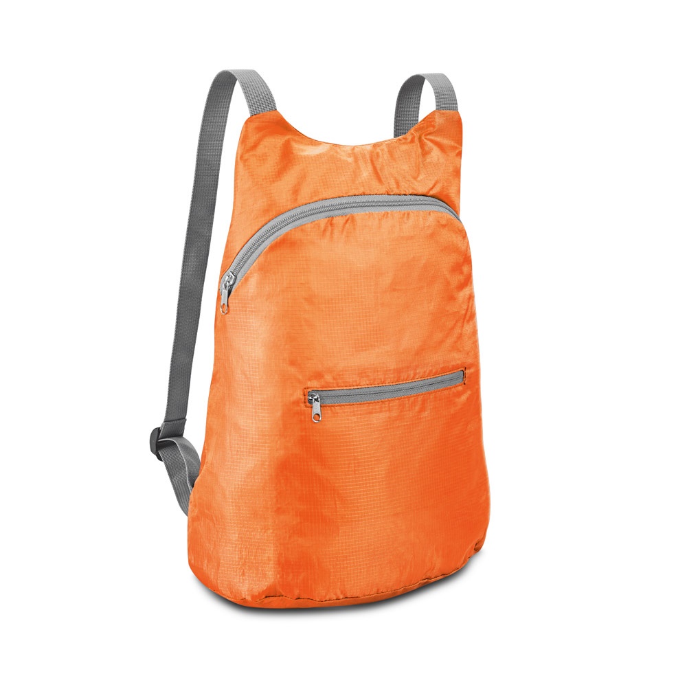 BARCELONA. 210D ripstop polyester opvouwbare rugzak - met logo of onbedrukt bestellen - oranje