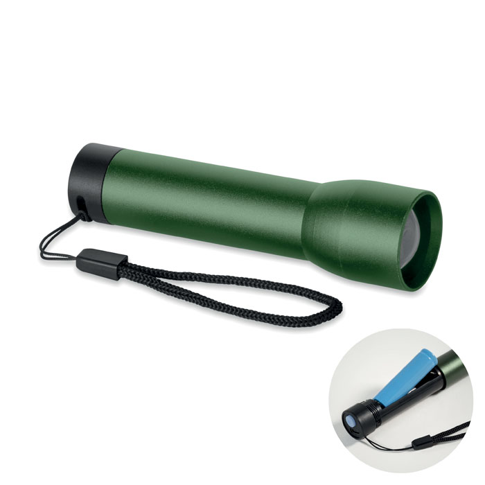 LUMEZO - Aluminium oplaadbare zaklamp - bedrukt of onbedrukt verkrijgbaar - Donker Marinegroen