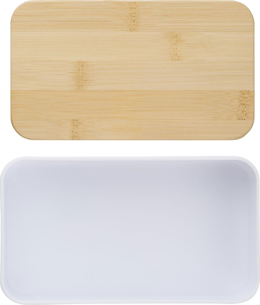 PP dubbele laag lunchbox Maxton - voor bedrijven en relatiegeschenken - Wit