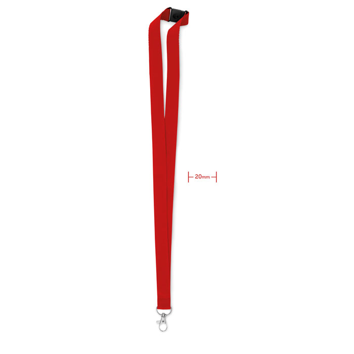 PANY - Lanyard, haak en clip. 20 mm - voor bedrijven en relatiegeschenken - Rood