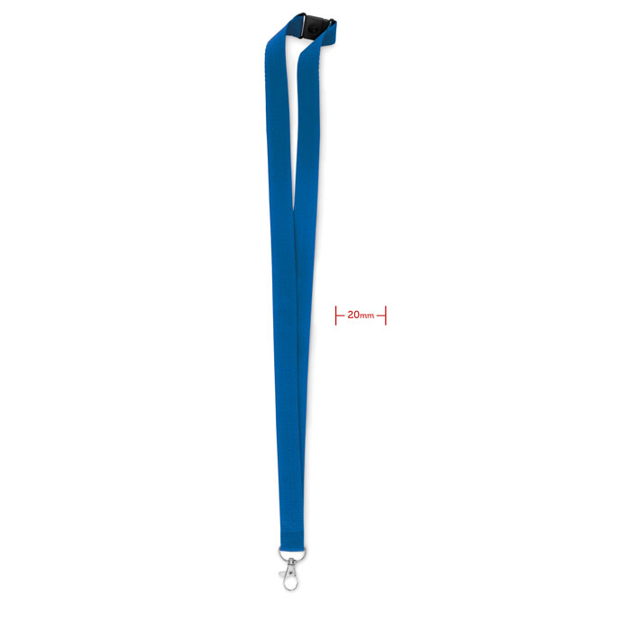 PANY - Lanyard, haak en clip. 20 mm - voor bedrijven en relatiegeschenken - Royal Blauw