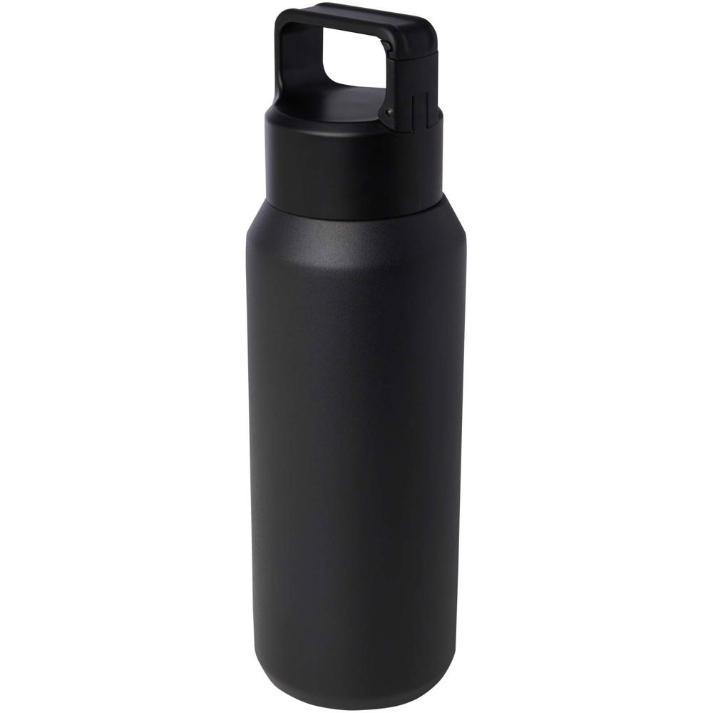 Astra 600 ml RCS-gecertificeerde waterfles van gerecycled roestvrij staal met koperen vacuümisolatie (geschikt - Zwart