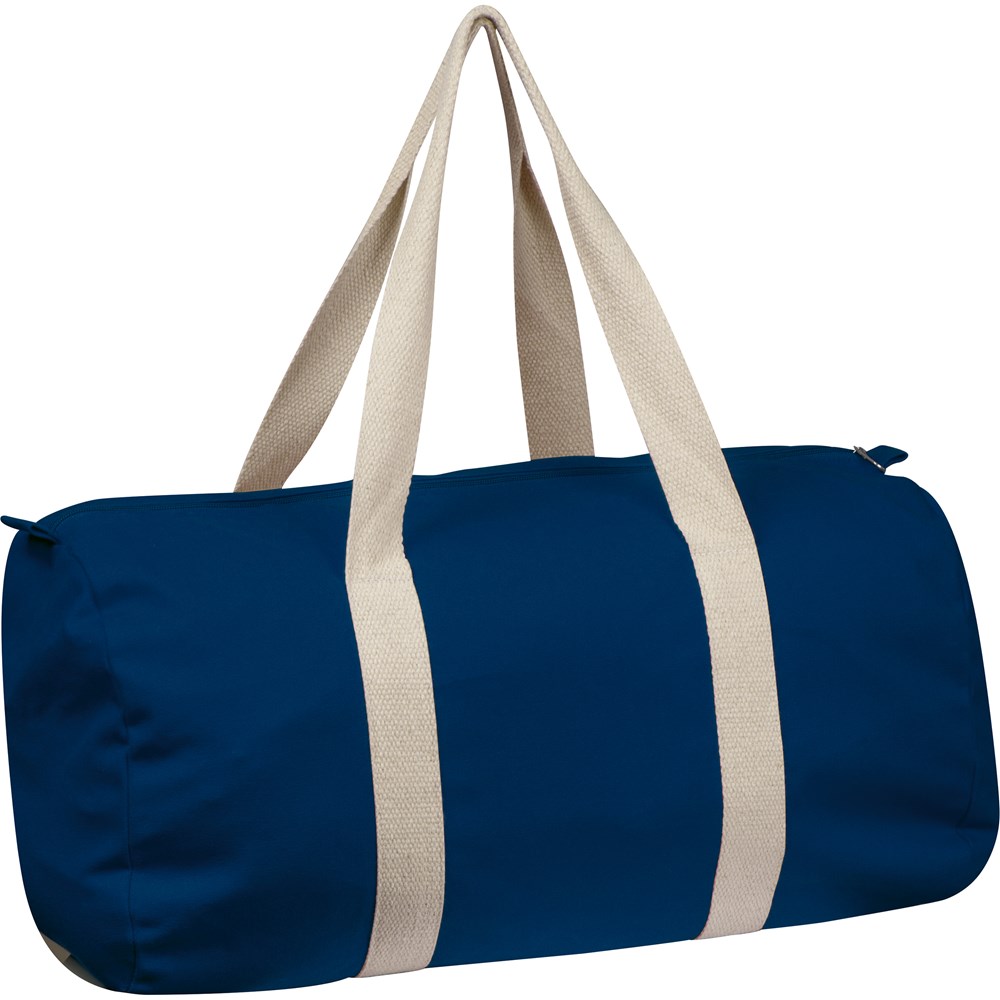 Weekendtas van canvas - met logo of onbedrukt bestellen - donkerblauw