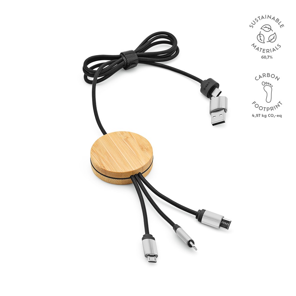 Feynman kabel rPET 3 in 1 - voor bedrijven en relatiegeschenken