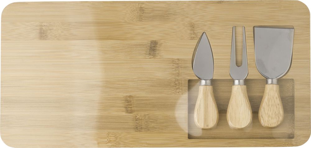 Bamboe kaasplank Regina - met logo of onbedrukt bestellen - Bruin