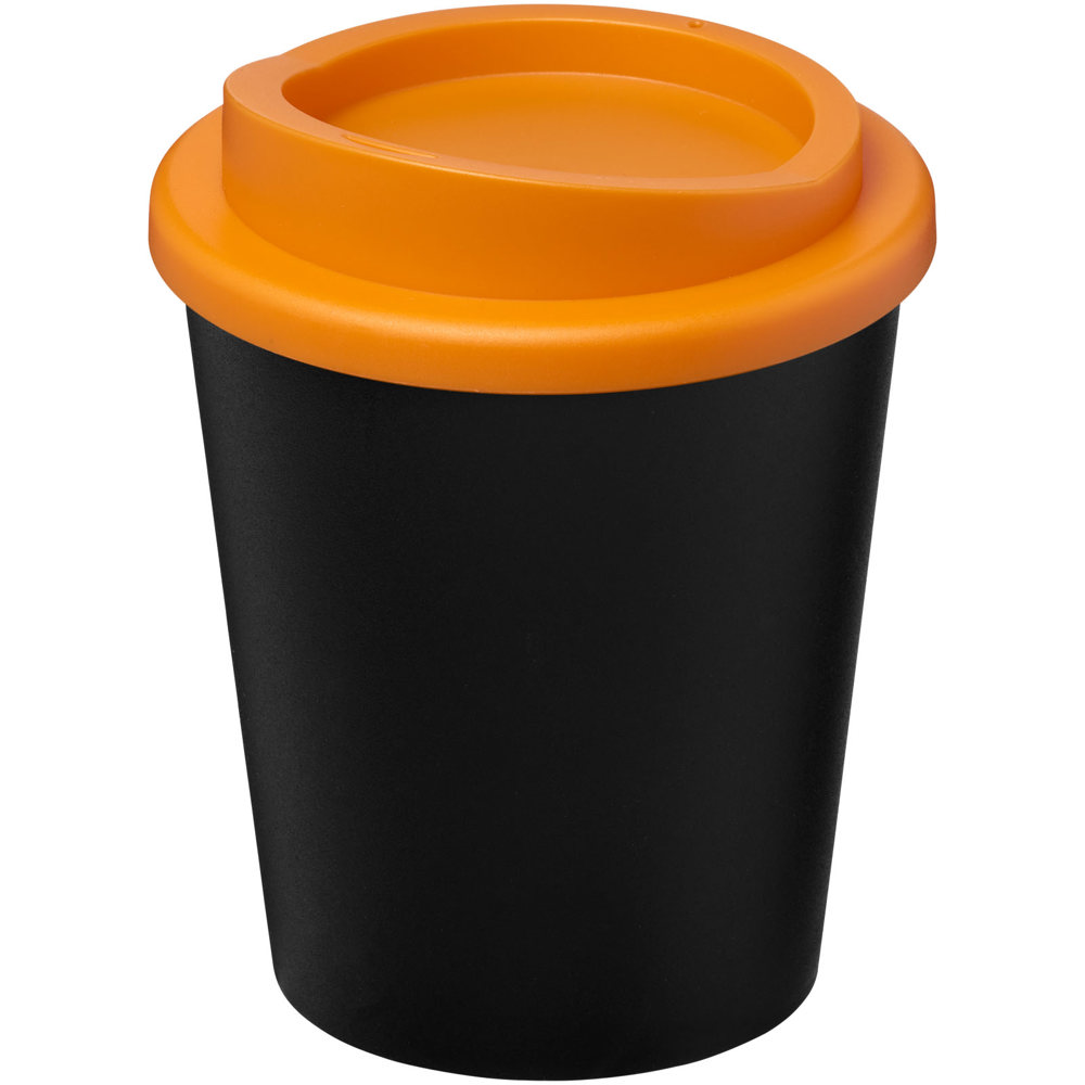 Americano® Espresso Eco 250 ml gerecyclede beker - met logo of onbedrukt bestellen - Zwart, Oranje