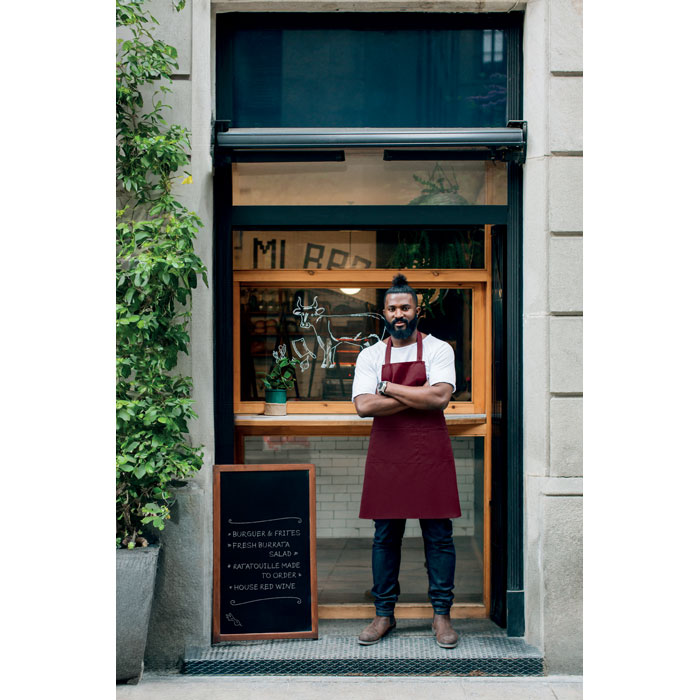 GAMMA - Schort biologisch katoen 240g - bedrukt of onbedrukt verkrijgbaar