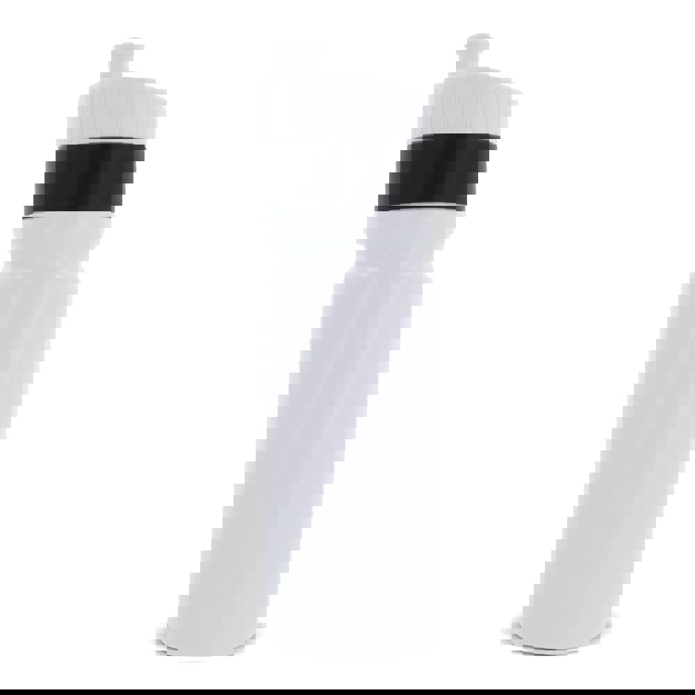 Sport bidon met rand 750ml - voor bedrijven en relatiegeschenken - Wit / Zwart