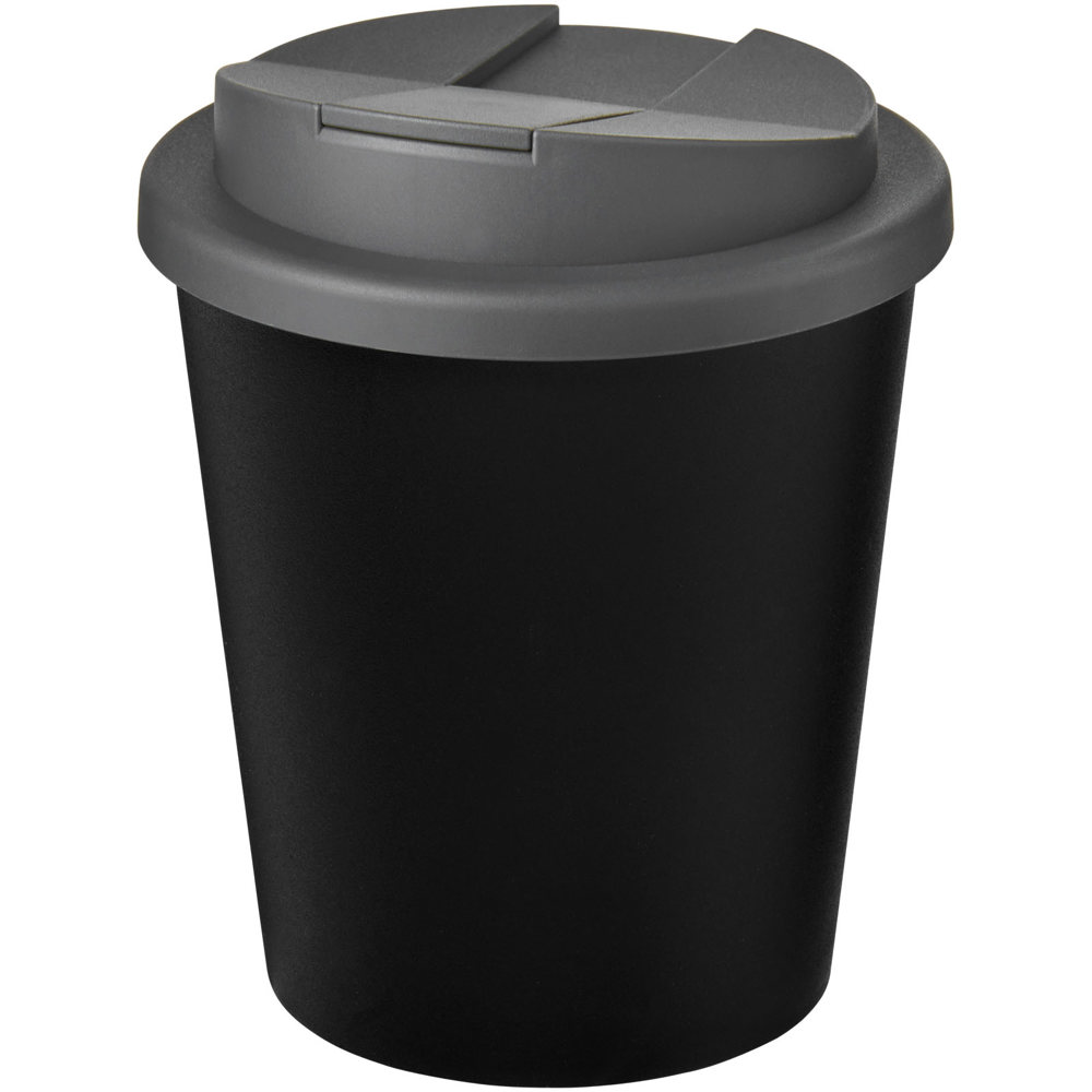 Americano® Espresso Eco 250 ml gerecyclede beker met knoeibestendig deksel - bedrukt of onbedrukt verkrijgbaar - Zwart, Grijs