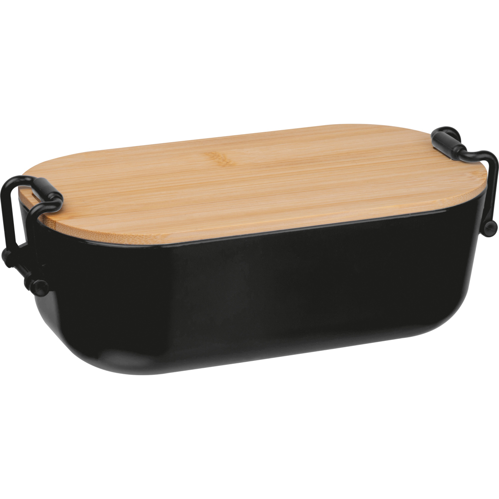 Lunchbox met bamboe deksel en clipsluiting