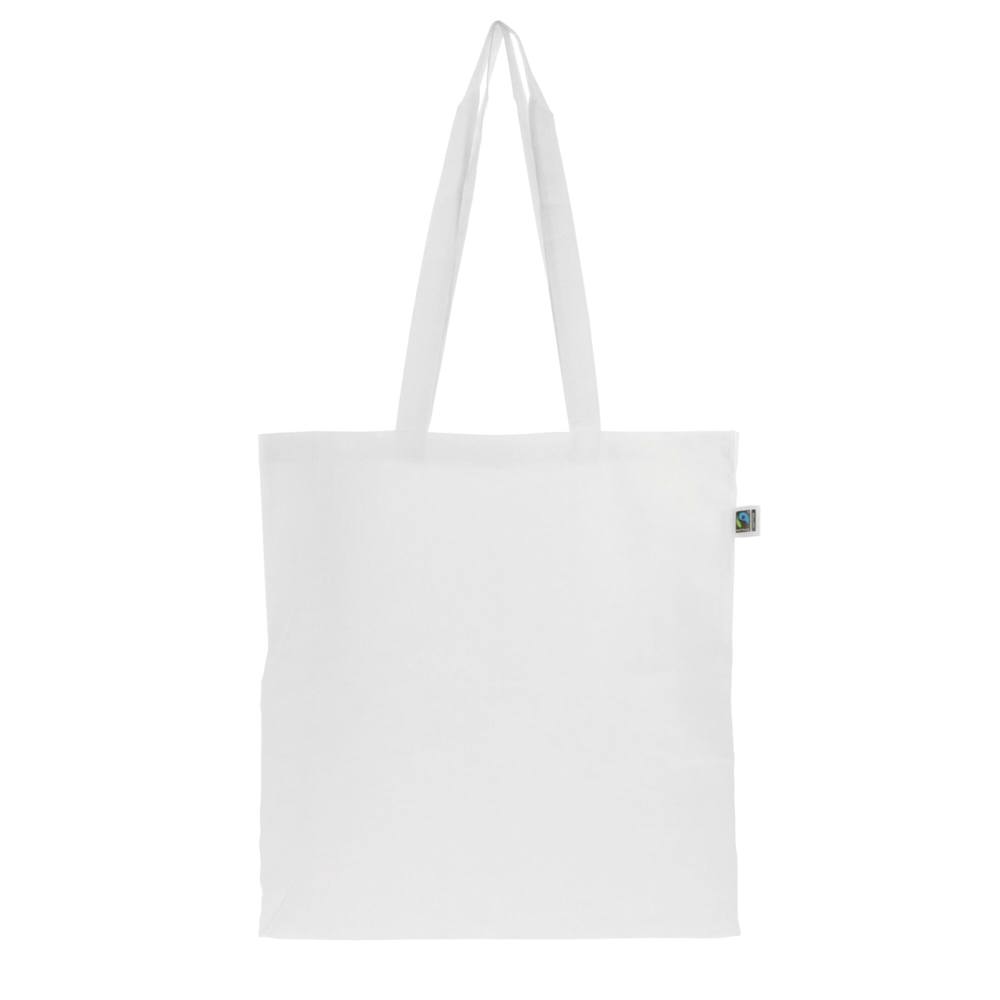 Fairtrade katoenen tas gekleurd lang 140g/m² 38x10x42cm