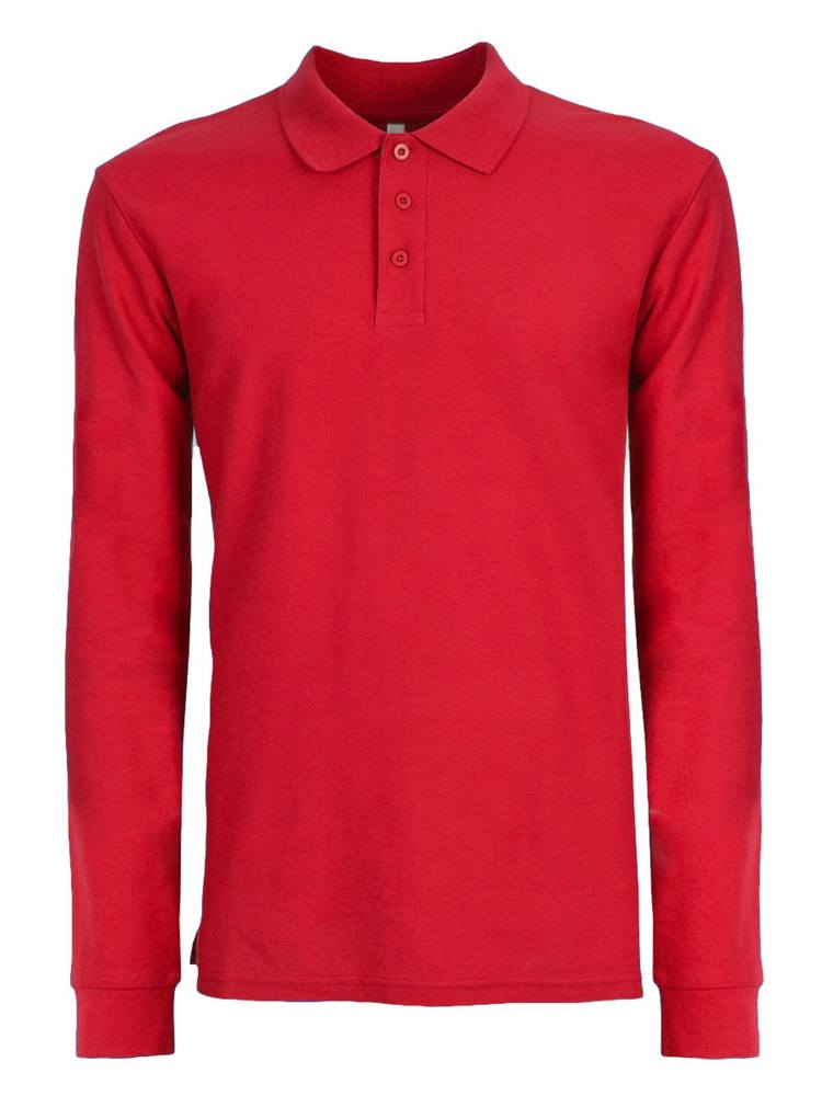 BS Evolution long sleeve polo, 180 gr/m² - voor bedrijven en relatiegeschenken - Rood (PMS 186c)