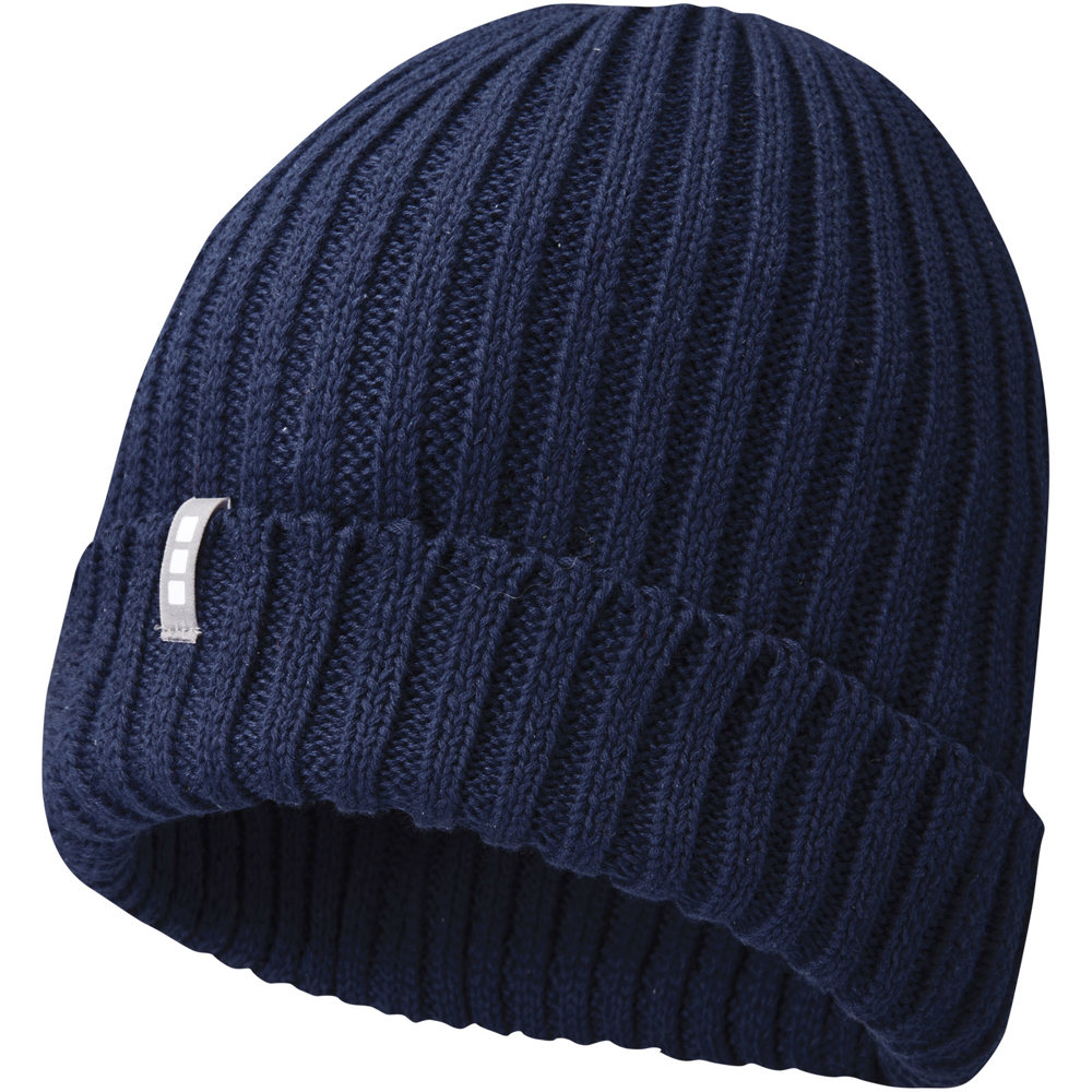 Ives biologische beanie - bedrukt of onbedrukt verkrijgbaar - Marineblauw