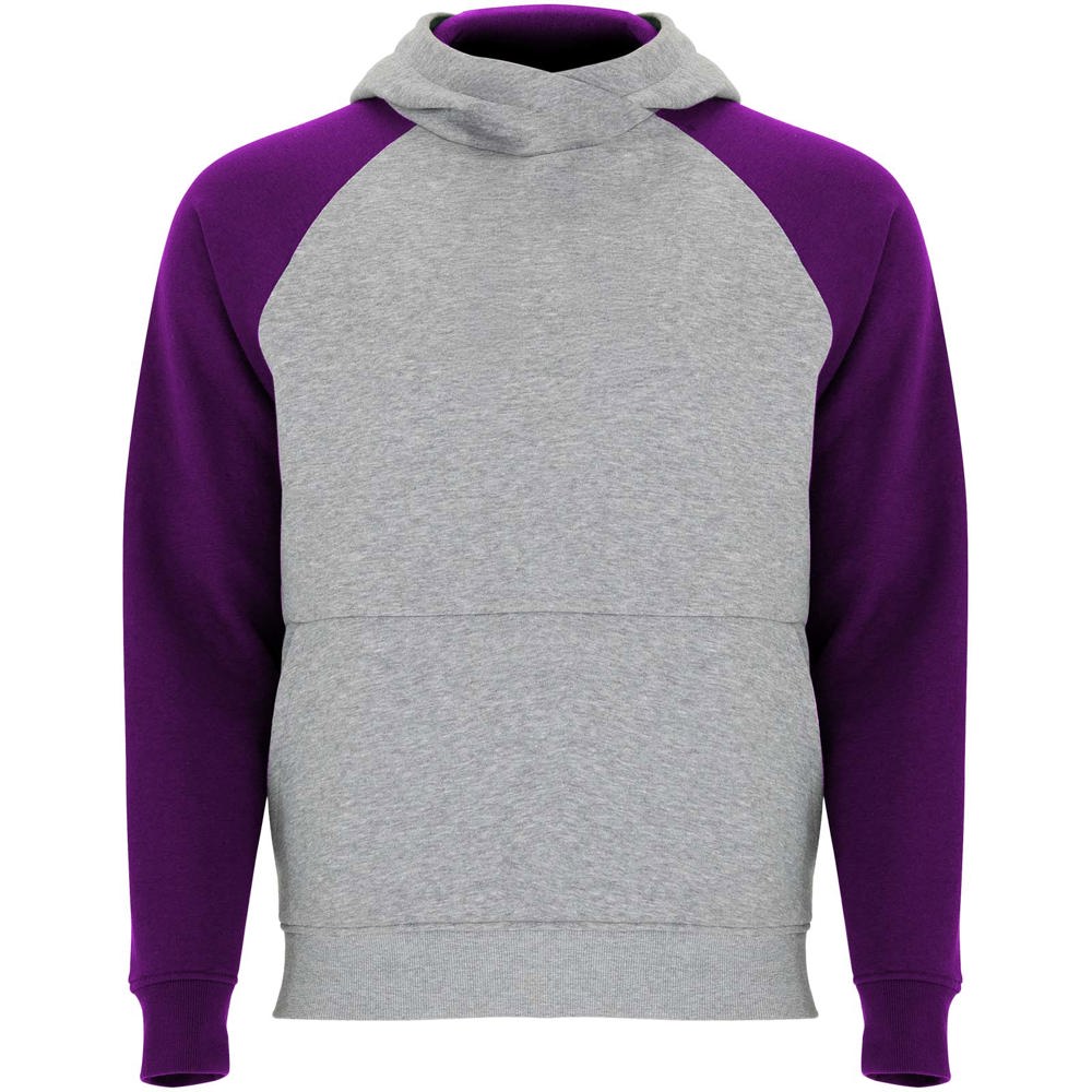 Badet tweekleurige kinderhoodie - met logo of onbedrukt bestellen - Gemêleerd grijs, Paars