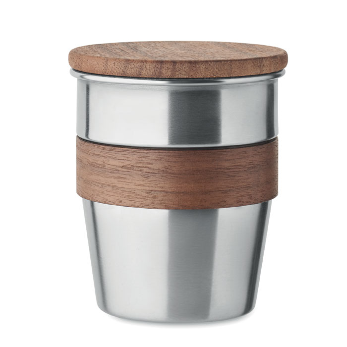 WALNUT - Enkelwandige beker 350ml - met logo of onbedrukt bestellen - Mat Zilver