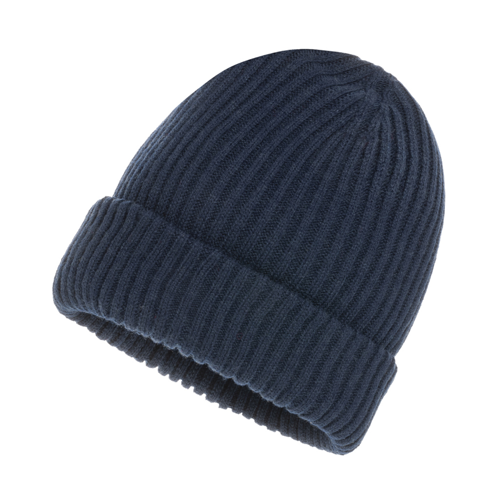 Impact AWARE™ Polylana® dubbel gebreide beanie - met logo of onbedrukt bestellen - donkerblauw (± PMS 19-3932 TCX)