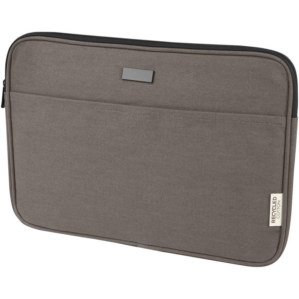 Joey 14 inch GRS gerecyclede canvas laptophoes, 2 l - voor bedrijven en relatiegeschenken - Grijs