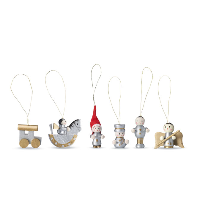 HELSINBORG - Set van 6 kerstdecoraties