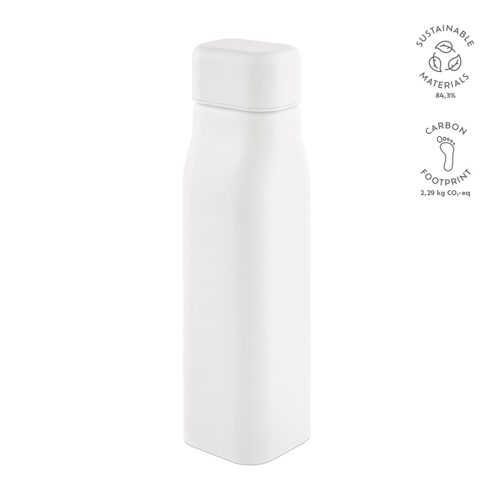 Virtuos Fles Gerecycled Roestvrij Staal 1030 ml - voor bedrijven en relatiegeschenken - wit