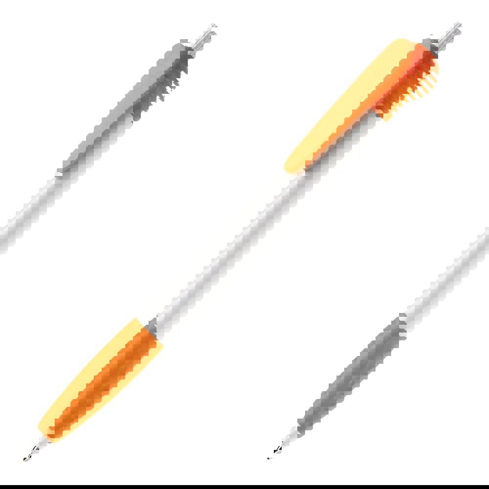 Balpen Cosmo grip hardcolour - Wit / Oranje