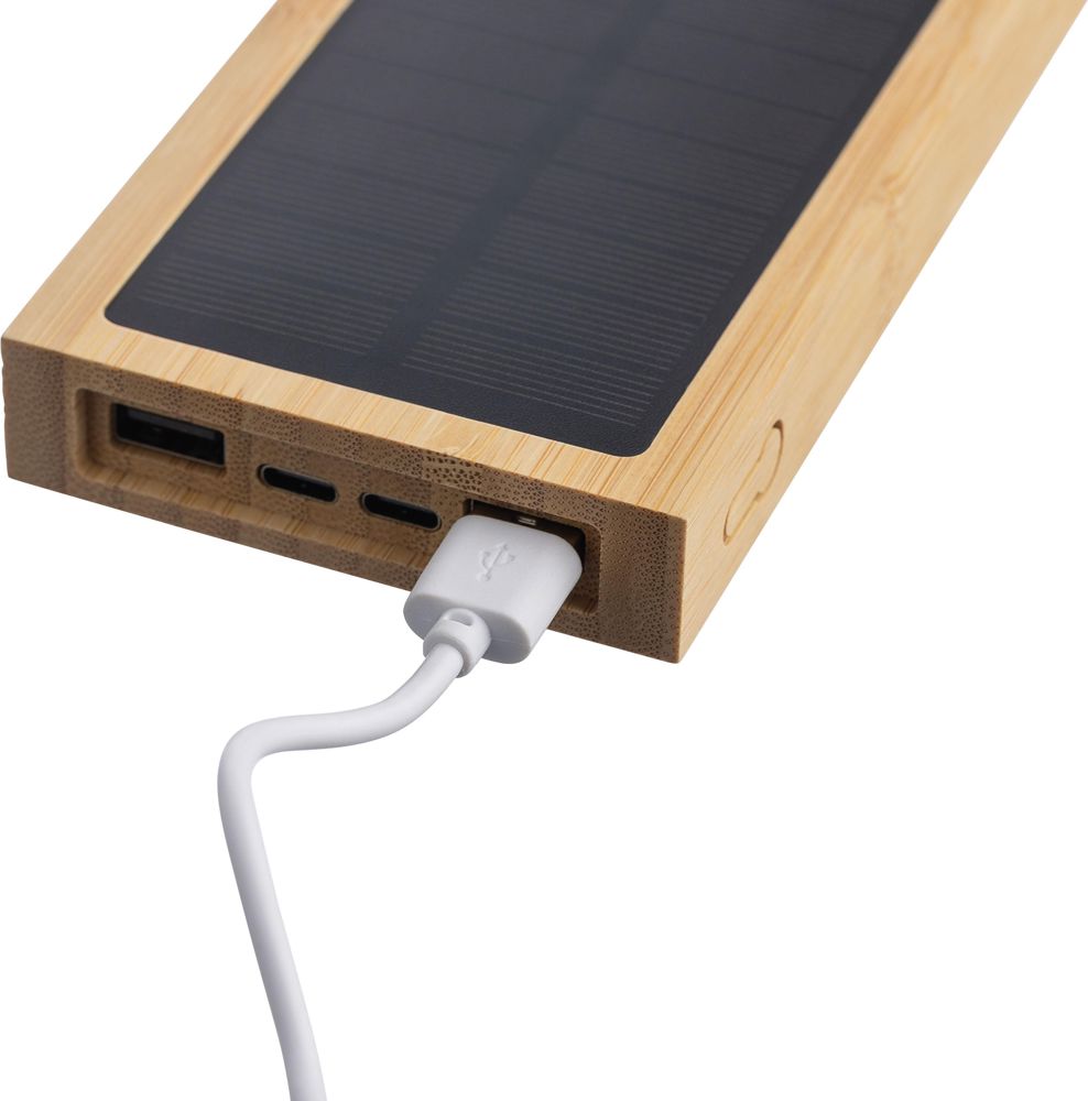 Bamboe zonne-energie powerbank Elz