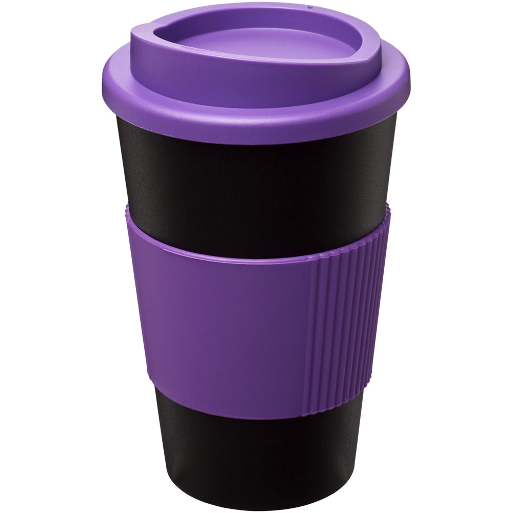 Americano® 350 ml geïsoleerde beker met grip - kopen of bedrukken - Zwart, Paars
