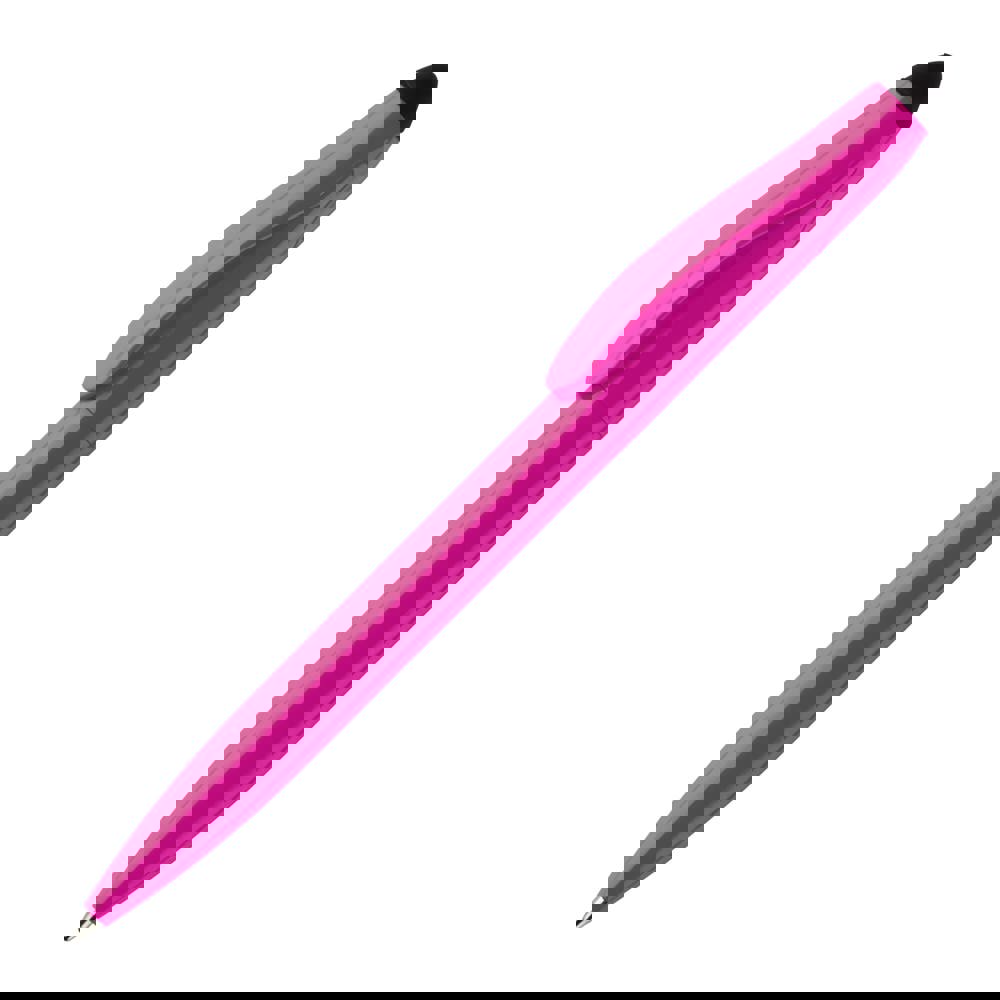 Balpen Touchy stylus hardcolour - voor bedrijven en relatiegeschenken - Roze / Zwart